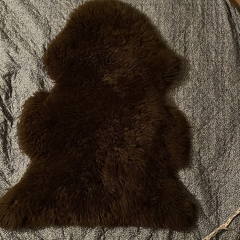 Long Hair Brown Shearling. Real sheep leather. For projects, baby pictures….